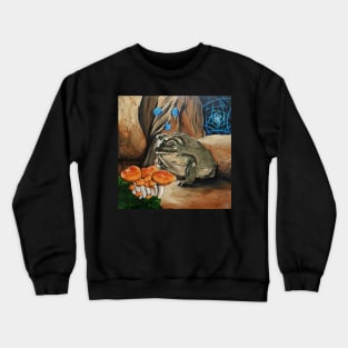 A Moment of Clarity - Psychedelic Frog Toad Mushrooms Sacred Geometry Fantasy Wall Art Handmade Home Decor Painting Crewneck Sweatshirt